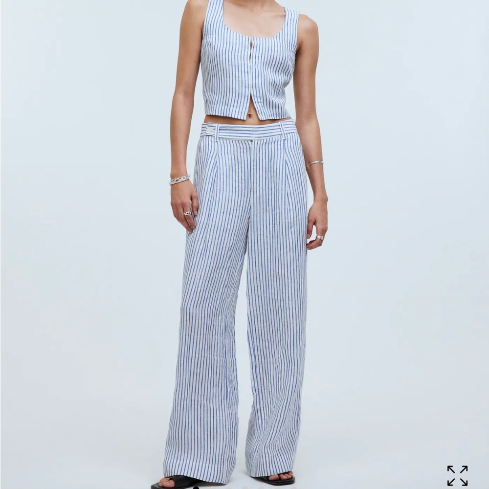 Striped Blue and White Women's Pant